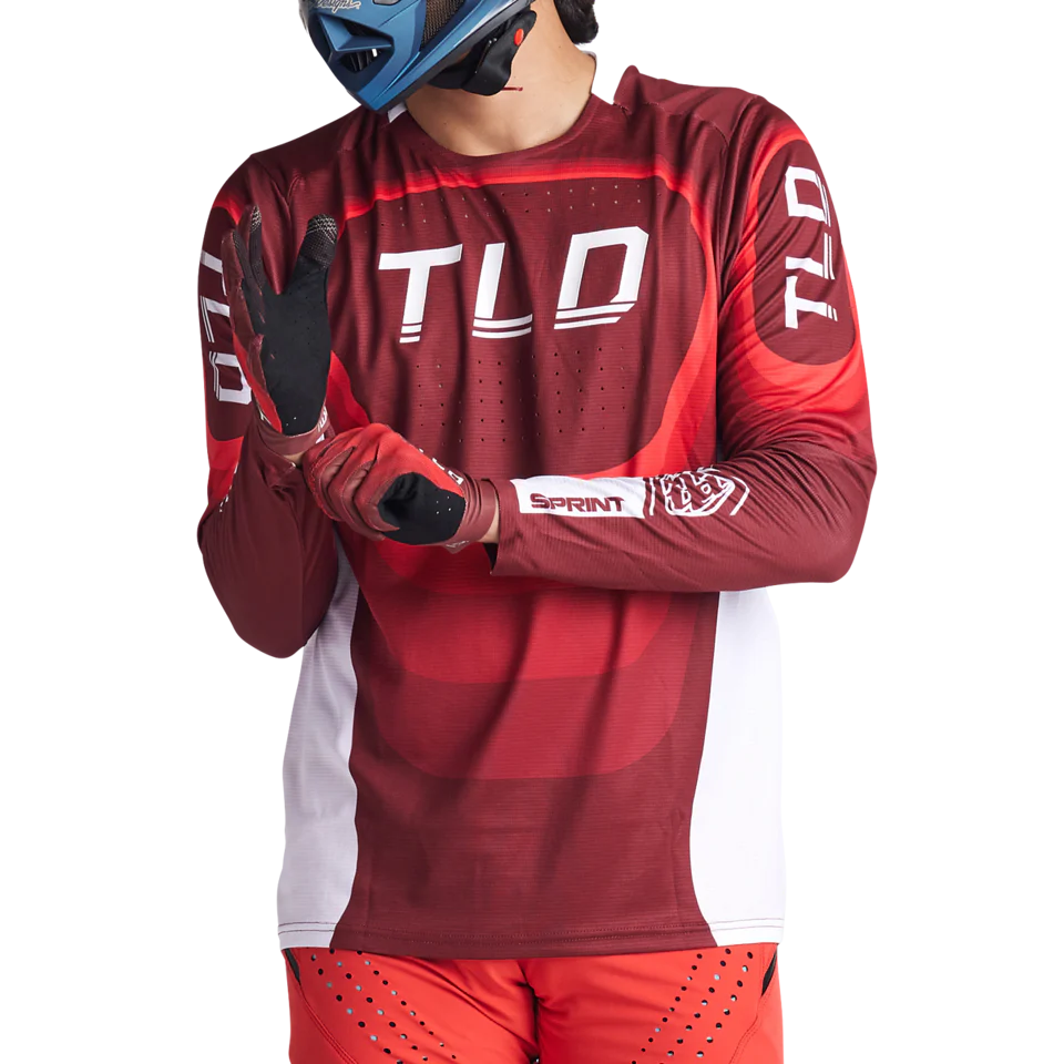 Troy Lee Designs Sprint Long Sleeve MTB Jersey - Reverb - Race Red - Image 6