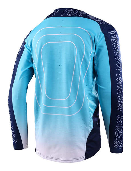 Troy Lee Designs Sprint Long Sleeve MTB Jersey - Richter - Navy - 2023 - Image 2