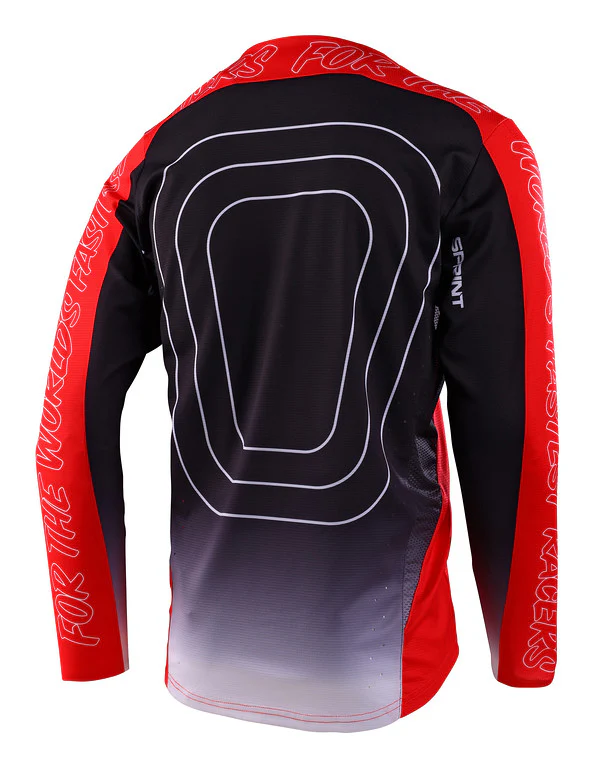 Troy Lee Designs Sprint Long Sleeve MTB Jersey - Richter - Race Red - 2023 - Image 2