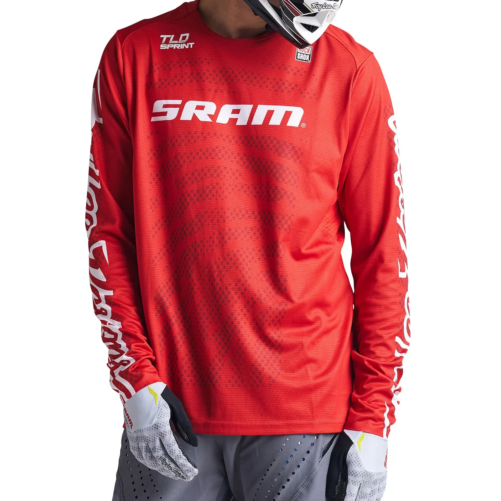Troy Lee Designs Sprint Long Sleeve MTB Jersey - SRAM Shifted - Fiery Red - Image 5