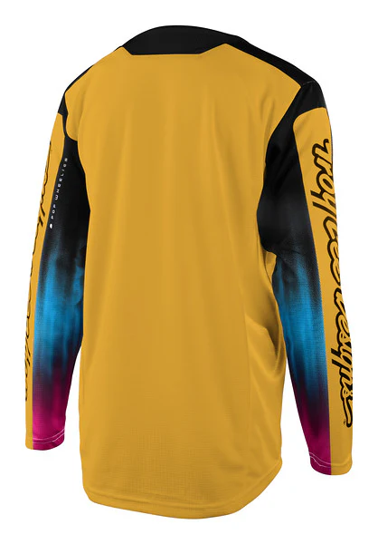 Troy Lee Designs Sprint Long Sleeve MTB Jersey - Youth - Jet Fuel - Golden - 2022 - Image 2