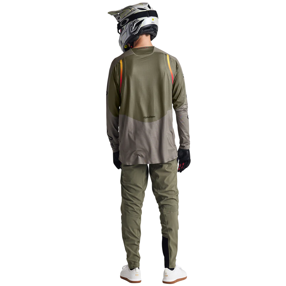 Troy Lee Designs Sprint Ultra Long Sleeve MTB Jersey - Pinned - Olive - Image 6