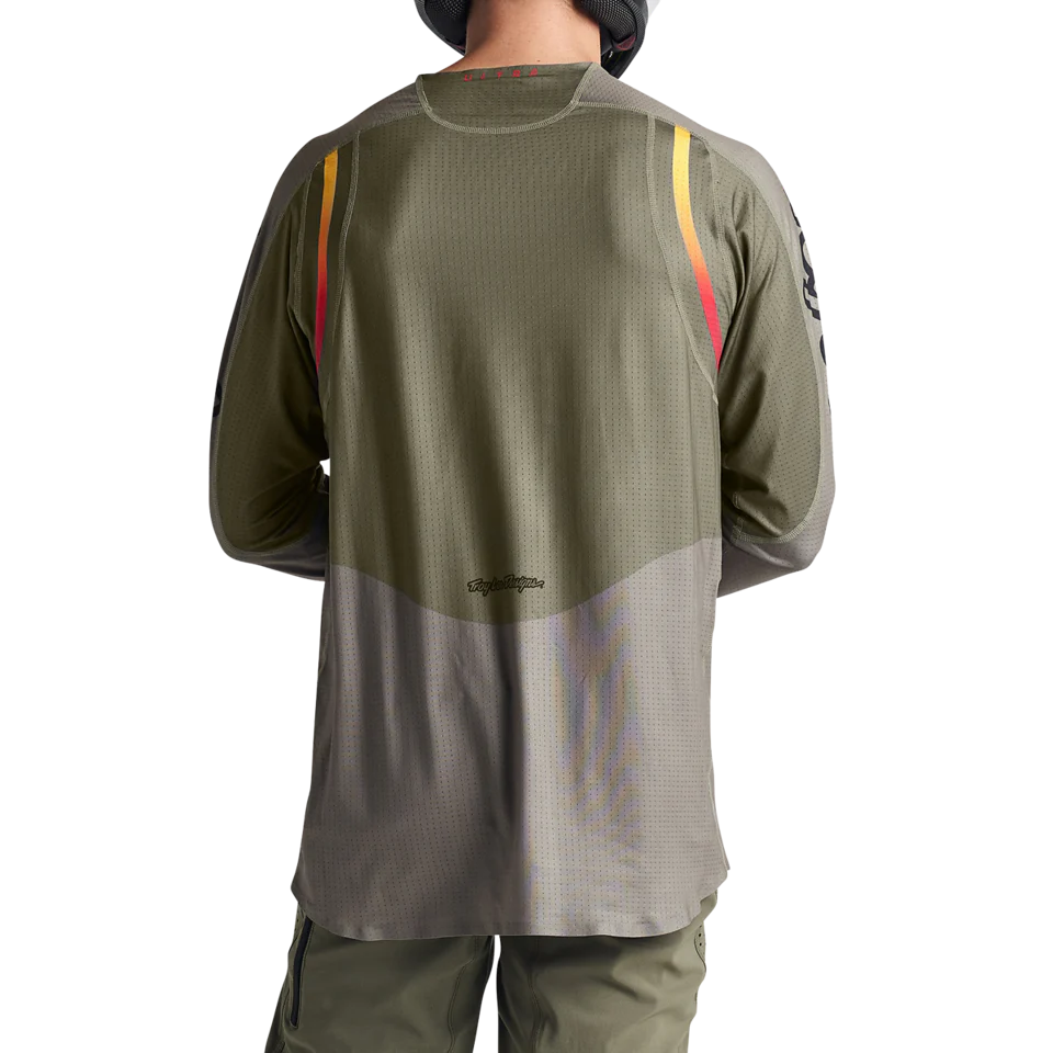 Troy Lee Designs Sprint Ultra Long Sleeve MTB Jersey - Pinned - Olive - Image 8