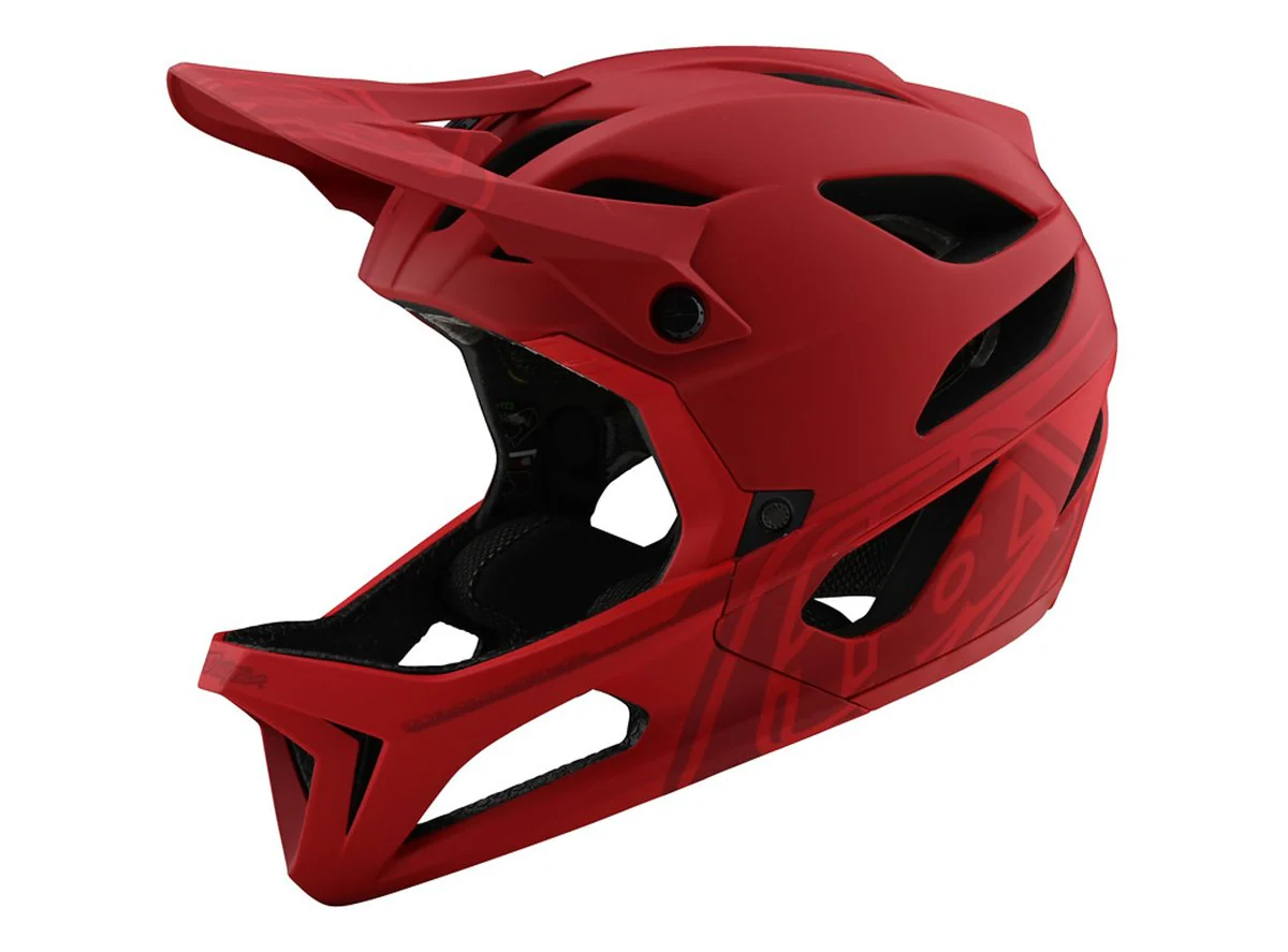Troy Lee Designs Stage Full Face Helmet - Stealth - Red - 2020 - Image 3