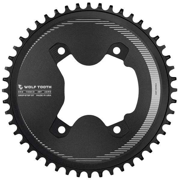 Wolf Tooth Components GRX Asymmetric 4 Bolt Aero Road Chainring - Black - Image 2