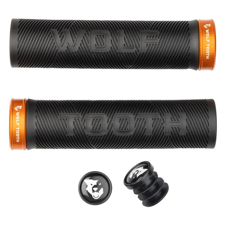 Wolf Tooth Echo Lock-On MTB Grips – Black-Orange