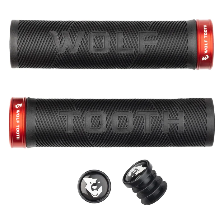 Wolf Tooth Echo Lock-On MTB Grips – Black-Red